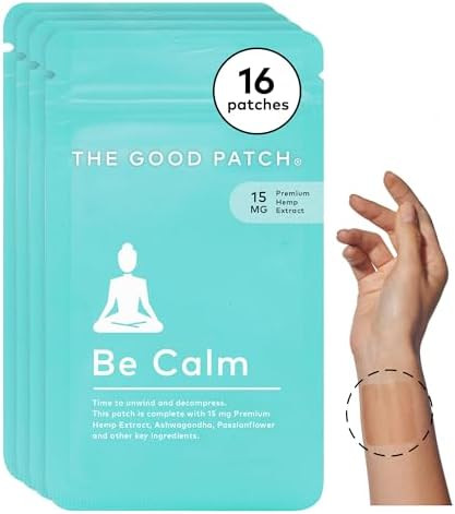 The Good Patch Be Calm Patch With Hemp Unwind + Decompress Natural Patch With Hemp Extract Ashwagandha Root Passionflower Plant Powered Wearable Wellness Sustained Release (8 Total Patches)