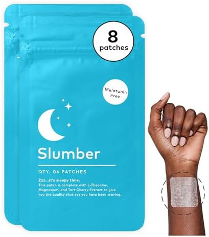 The Good Patch Slumber Sleep Patch Support Melatonin Sustained Release Natural Patch With Ltheanine Magnesium Tart Cherry Extract Plant Powered Wearable Wellness (16 Total Patches)