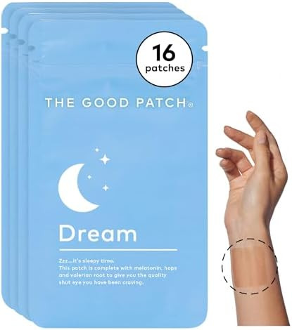 The Good Patch Plant Powered Sleep Support Sustained Release Dream Patch With Melatonin Hops Valerian Root (8 Total Patches)