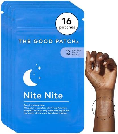 The Good Patch Nite Nite Sleep Patch Support With Hemp And Melatonin Sustained Release Natural Patch Plant Powered Wearable Wellness (8 Total Patches)