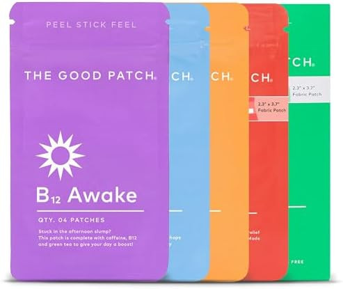 The Good Patch All The Plant Patches Mixed Bundle. Perfect For Life'S Untimely Yet Common Ailments. 5 Varieties: B12 Awake Dream Rescue Cycle Relief (20 Total Patches)