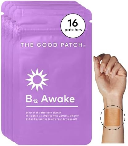 The Good Patch B12 Awake Patch Natural Patch With Caffeine B12 And Green Tea Extract Plant Powered Wearable Wellness Helps To Promote Energy (8 Total Patches)