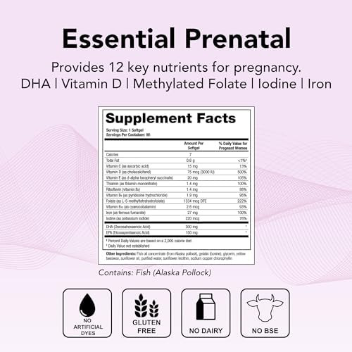 Theralogix Theranatal One Prenatal Vitamin 90Day Supply Prenatal Multivitamin With Dha Vitamin D3 Methylated Folate Iron & More To Support A Healthy Pregnancy Nsf 90 Softgels