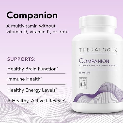 Theralogix Companion Multivitamin & Mineral Supplement 90Day Supply Supplement For Women & Men Without Iron Vitamin D Or Vitamin K B Vitamins Zinc & Magnesium Nsf 90 Tablets