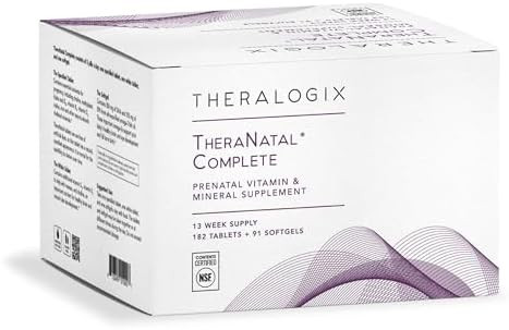 Theralogix Theranatal Complete Prenatal Vitamin Supplement 91Day Supply With Dha Vitamin D3 Folate Iodine Choline Iron Vitamin B6 & More Nsf 182 Tablets & 91 Softgels