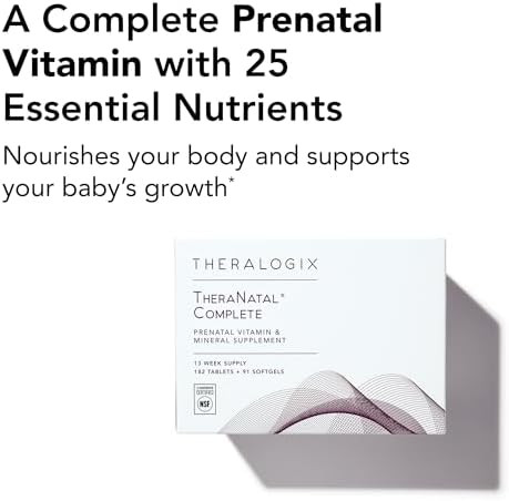 Theralogix Theranatal Complete Prenatal Vitamin Supplement 91Day Supply With Dha Vitamin D3 Folate Iodine Choline Iron Vitamin B6 & More Nsf 182 Tablets & 91 Softgels