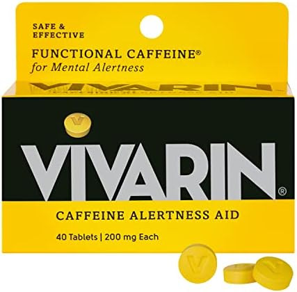 Vivarin Caffeine Pills 200Mg Caffeine Per Dose Safely And Effectively Helps You Stay Awake No Sugar Calories Or Ingredients Energy Supplement 40 Tablets 2 Count