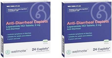 Welmate Antidiarrheal Softgels (24 Softgels) Loperamide Hcl 2 Mg Diarrhea Symptom Relief Upset Stomach Reliever Anti Diarrhea Pills Overthecounter Medication