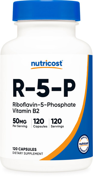 Nutricost R-5-P Riboflavin 5 Phosphate Vitamin B2 50 MG 120 Capsules  Vegan GMO Free