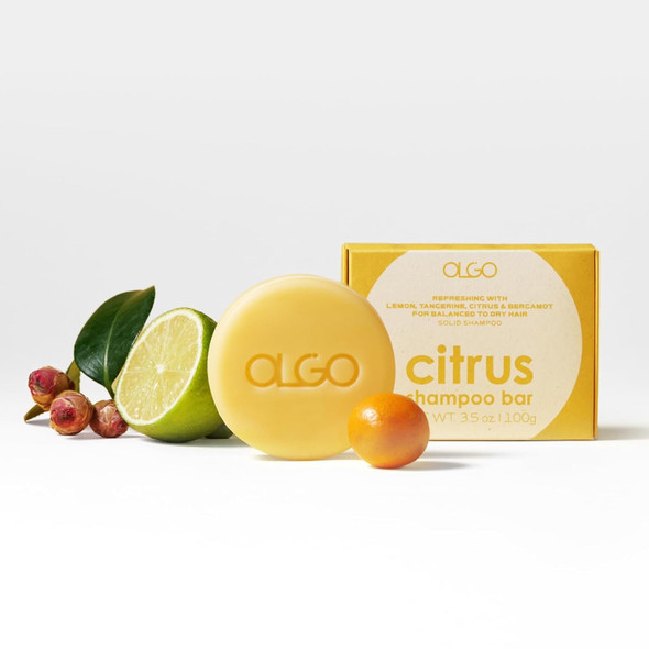 OLGO Citrus Shampoo Bar 3.5oz - Soap Free Solid Shampoo & Wash | Head to Toe for All Ages | Citrus Argan Oil Jojoba Oil Shikakai | Vegan Sustainable Formula - No Sulfates Parabens Phthalates