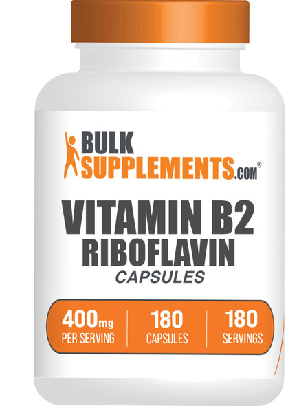BulkSupplements. Riboflavin Capsules Vitamin B2 400 mg Riboflavin 400mg  Essential B Vitamin Gluten Free 1 Capsule per Serving 180 Capsules