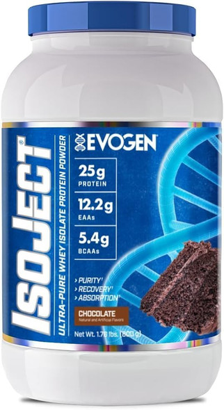 Evogen Isoject - Whey Protein Isolate | Ultra-Pure Whey Protein Powder with Ignitor Enzymes BCAAs and EAAs | Enhanced Absorption & Recovery | Chocolate | 25 Servings