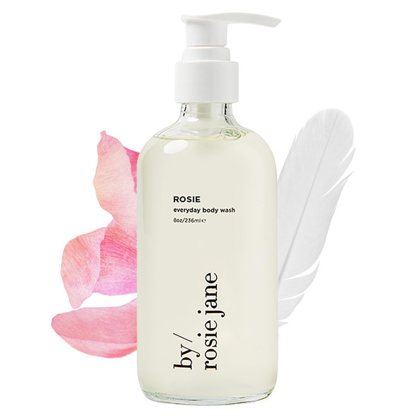 By Rosie Jane Body Wash (Rosie) - Hydrating Body Wash Made with White Musk & Sweet Rose - Supports Skin Elasticity & Builds Collagen - Vegan & Non-Toxic (8 Fl Oz)
