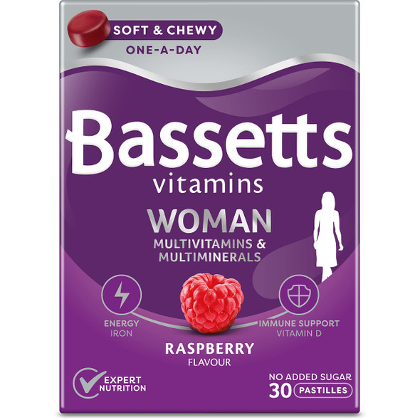 Bassetts Vitamins Woman Multivitamins & Multiminerals Raspberry Flavour 30 Gummy Pastilles