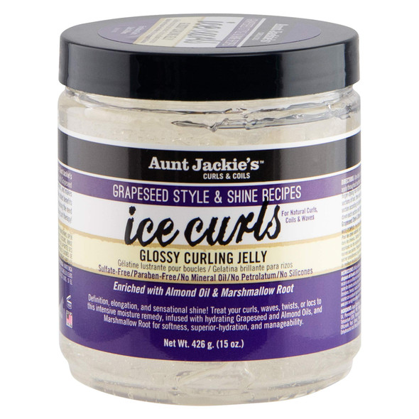 Aunt Jackie's Grapeseed Style and Shine Recipes Ice Curls Glossy Curling Jelly 15oz