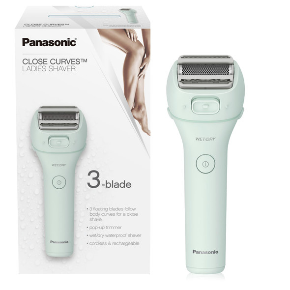 Panasonic Electric Bikini Trimmer Women's Waterproof Full-Body Cordless Electric Razors for Women with Bikini Attachments 3 Hypoallergenic Blades for Travel Shower and Everyday Use - ES-AWL6AG