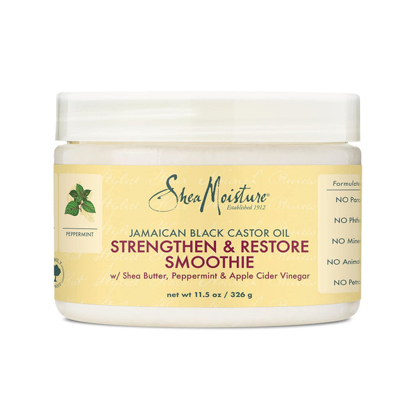 SheaMoisture Jamaican Black Castor Oil Strengthen & Restore Smoothie Cream for Unisex, 11.5 Ounce (Pack of 1)