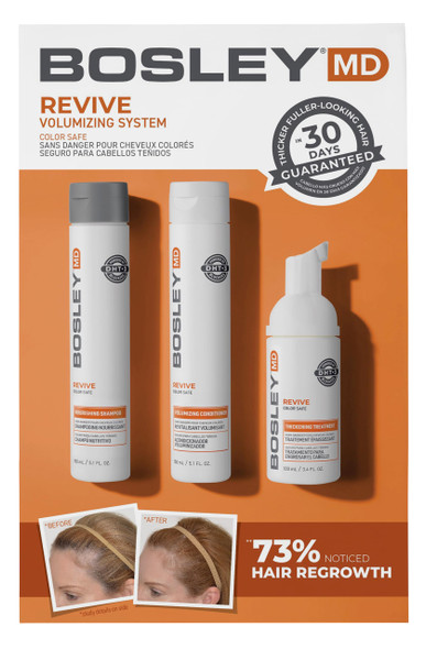 BosleyMD BosRevive Color-Safe Hair Care Kit for Thinning Hair Starter Size (30 Days) – Shampoo Conditioner & Thickening Treatment with Biotin Panthenol & Botanical Extracts