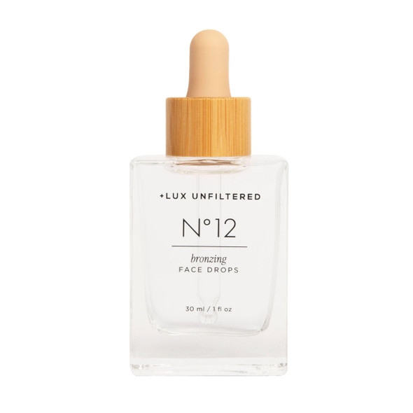 + Lux Unfiltered N°12 Face Tanning Drops - Non-Comedogenic Bronzing Drops for Face with Hyaluronic Acid Vitamin E & Passionfruit Oil - Fragrance Free Cruelty Free & Vegan Self Tanner