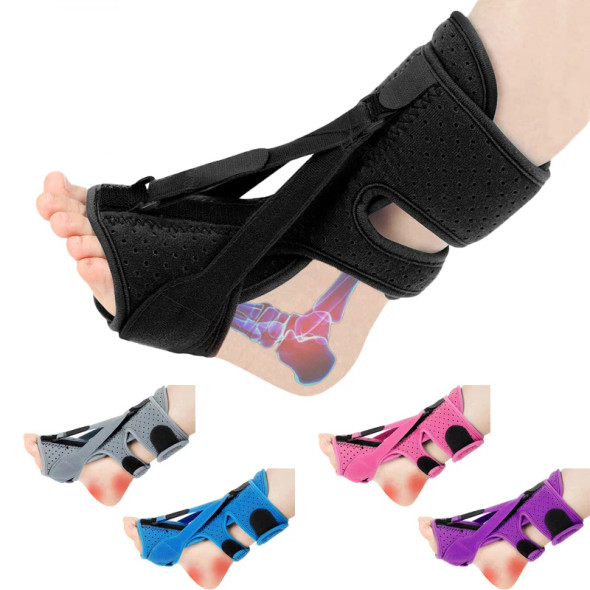 macroupta Adjustable Night Splint For Plantar Fasciitis Pain Relief Soft Foot Drop Brace Sleeping Achilles Tendon Stretcher Boot Nighttime  Black-1Pc