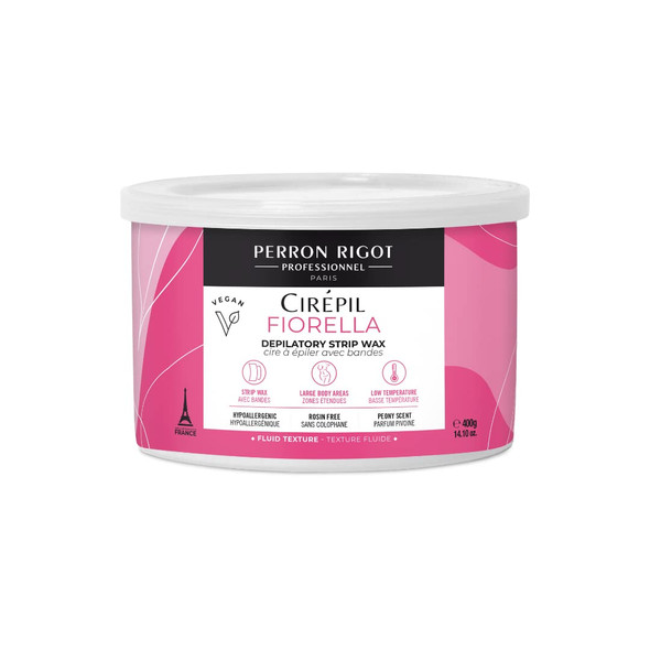 Cirepil  Fiorella   Soft Wax Tin  Fresh Peony Scent and Rosin Free Formula  Beginner Friendly Strip Wax for Face and  Body  Low Temp Refill Tin Strips Needed