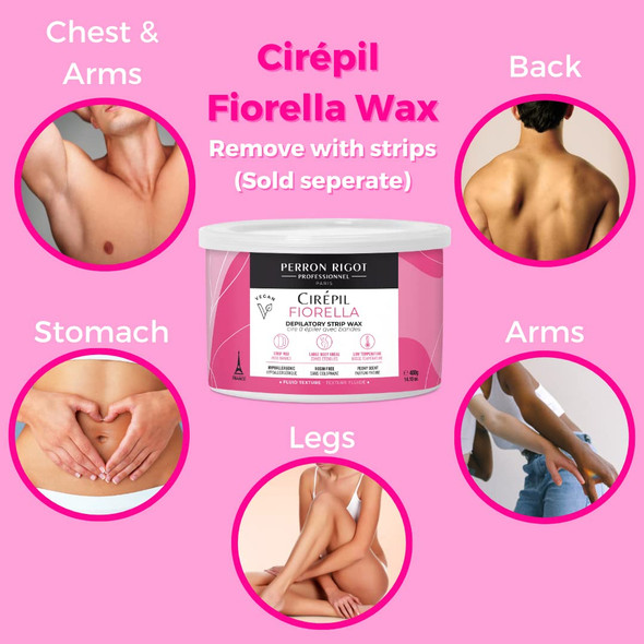 Cirepil  Fiorella   Soft Wax Tin  Fresh Peony Scent and Rosin Free Formula  Beginner Friendly Strip Wax for Face and  Body  Low Temp Refill Tin Strips Needed