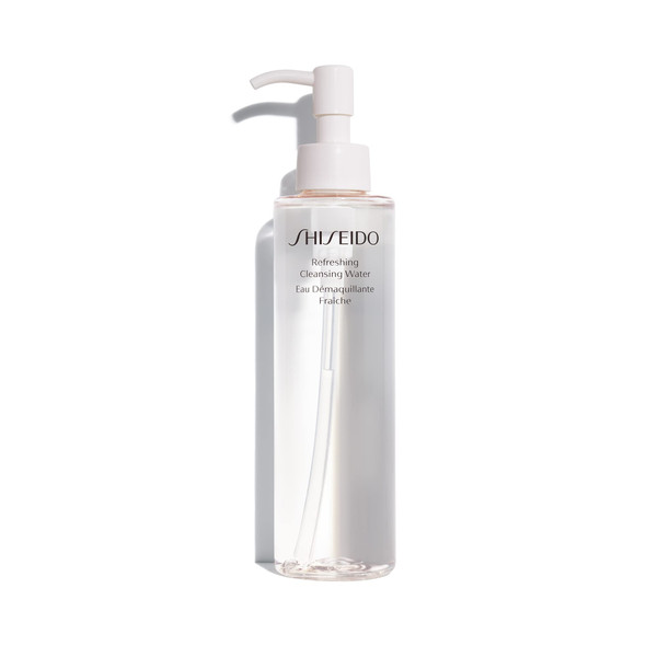 Shiseido Refreshing Cleansing Water - 180 mL - Water-Based Wipe-Off Cleanser - Removes Makeup & Oil - Non-Comedogenic Alcohol & Oil Free