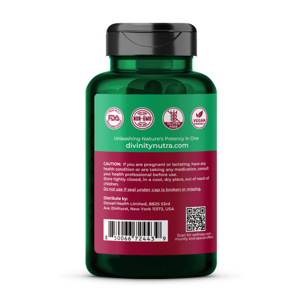 Divinity Nutra Organic Beet Root Capsules with CoQ10 Vitamin E Grape Seed Non-GMOUSA Made - 60 Capsules 60-Day Supply8000mg