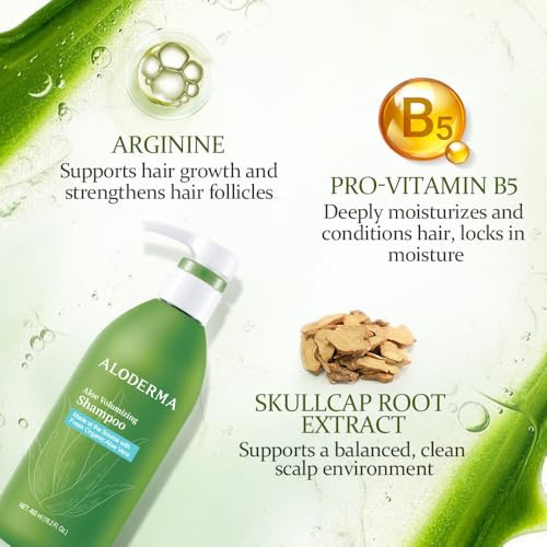 Aloderma Aloe Vera Hair Care Set: Volumizing Shampoo Nourishing Conditioner