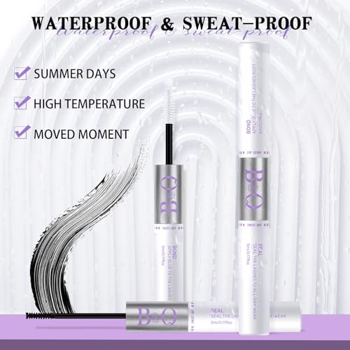 B&Qaugen B&Q Lash Bond And Seal: Waterproof Latex-Free Lash Glue & Adhesive With Precision Brush Clear Quick Dry Formula For Sensitive Eyes Strong Long Lasting Hold For Diy Fluffy Cluster Lashes Extensions