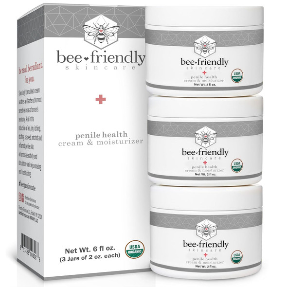 Beefriendly Organic Penile Health Creme Usda Certified Cream Natural Moisturizer Aids With Dry Chafed Itchy Irritated & Sensitive Male Skin 2 Oz