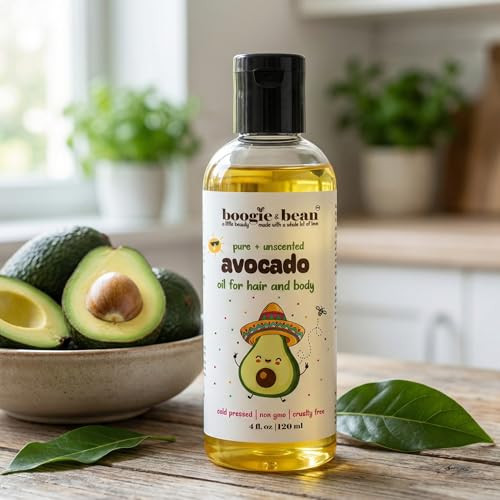 Boogie And Bean Kids Avocado Oil For Hair And Skin 100% Pure Natural Persea Gratissima Oil Cold Pressed Moisturizing Oil For Dry Hair Scalp Face And Body Fragrance Free