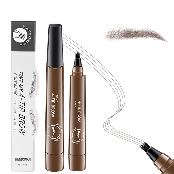 Bsmax 2Pcs Magic Microblading Eyebrow Pencil 4-Tip Brow Pencil With Micro-Fork Tip 3D Waterproof Microblading Eyebrow Pen Eyebrow Tattoo Pen For Natural Makeup (Light Brown)