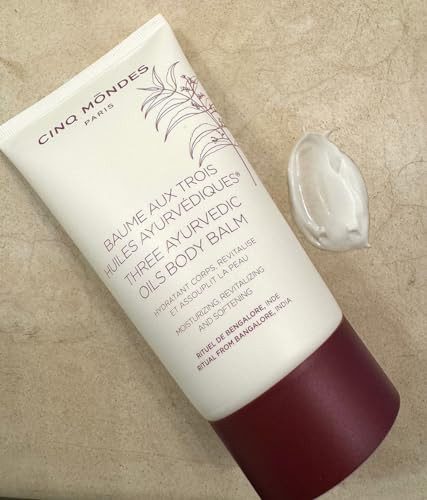 Cinq Mondes Three Ayurvedic Oils Body Balm 5.0 Fl.Oz.- Creamy Light-Weight Vanilla Lotion For Supple And Silky Skin. Sesame Oil Neem Oil And Boswellia Oil