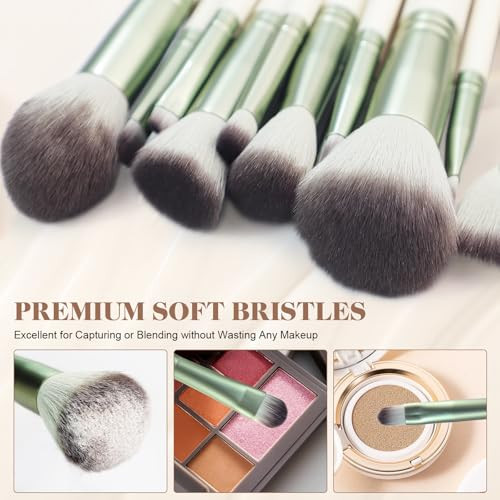 Heymkgo Makeup Brushes 12 Pcs Professional Makeup Brush Set Premium Synthetic Foundation Powder Blush Concealer Blending Eyeshadow Lip Eyebrow Make Up Brushes Kit With Travel Bag