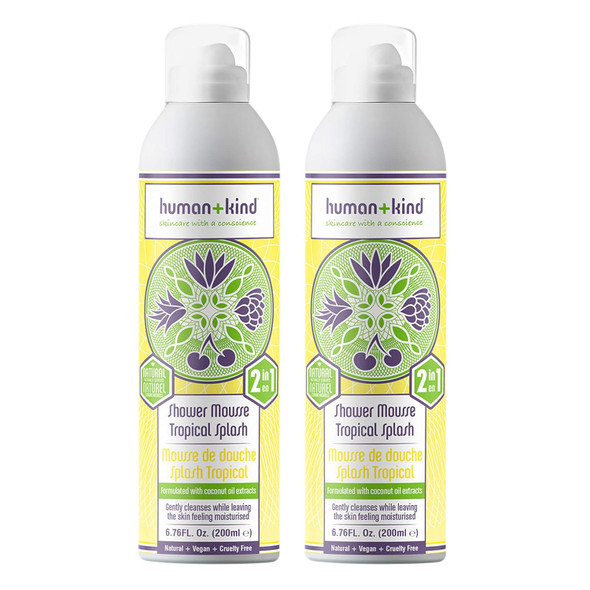 Human+Kind Shower Mousse Body Wash - Suitable For Sensitive Skin - Delicately Fragranced - Leaves Your Body Feeling Cleansed And Beautifully Soft - Nourishes Dry Skin - Grapefruit Delight - 6.76 Oz.