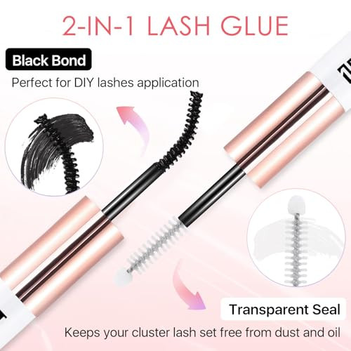 Miuffue Eyelash Glue Lash Bond And Seal Latex-Free Lash Glue For Sensitive Eyes Waterproof Strong Hold Eyelash Cluster Adhesive For 72 Hours
