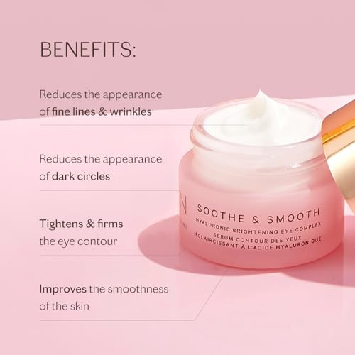 Mz Skin By Maryam Zamani Md Mz Skin Soothe & Smooth Hyaluronic Brightening Eye Complex 0.47 Fl Oz | Luxury Anti-Aging Eye Cream With Hyaluronic Acid Tri-Peptides & Albizia Bark | Dark Circles Fine Lines & Puffiness