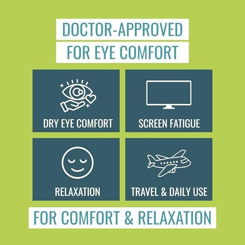 Noveha Self Heating Steam Eye Mask For Dry Eyes Air-Activated Steam Eye Mask Warm Compress For Ease Daily Strain Eye Relaxation Travel & Spa Use Soothing Moist Heat For Tired & Stressed Eyes