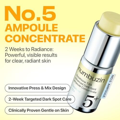 Numbuzin No.5 Glutathione Txa Dark Spot Ampoule Targeted Tone Care Concentrate For Dark Spots & Uneven Skin Tranexamic Acid Niacinamide Vitamin Tree Water Korean Skincare 10.7G