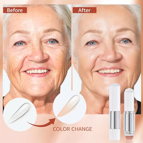 Oetuiow Color Changing Foundation Stick White Foundation Stick 2 In 1 Dual Ended Long Lasting Full Coverage Concealer For Contour & Brightening Makeup 3#Medium