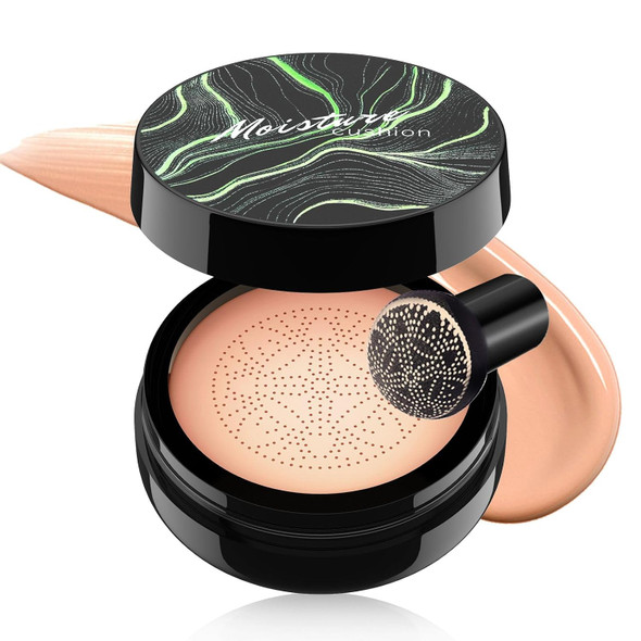 Oetuiow Mushroom Head Air Cushion Cc Cream Strong Concealer Moisturizing Bb Cream Makeup Base Primer Even Skin Tone For All Skin Types Face Makeup Cushion Foundation Long Lasting (Buff Beige)