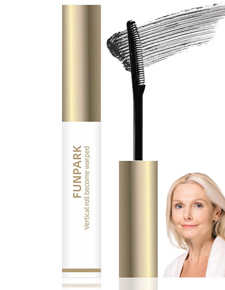 Okerker Black Mascara Primer For Fine Short Lash & Older Women Lengthening | Comb Brush Separates Each Lash No Clumps Lightweight Quick-Dry Formula Waterproof Lower Bottom Lashes Mascara