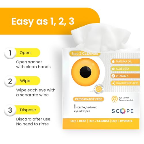 Optase Manuka Oil Eyelid Wipes 30 Count Eyelid Cleansing Wipes With Natural Manuka Oil Preservative-Free Formula For Daily Hygiene And Eye Lid Comfort - Doctor Recommended Eye Lid Cleaning