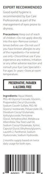 Optase Tto Eyelid Cleansing Gel 1.7 Fl Oz Tea Tree Oil Eyelid Cleanser For Gentle Daily Lid And Lash Cleansing Made With Hyaluronic Acid - Preservative Free Alcohol Free - Eye Doctor Recommended