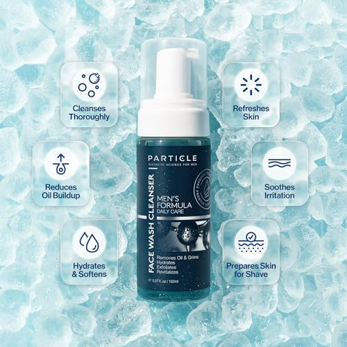 Particle Mens Face Wash - Anti Aging Face Cleanser For Men (5.07 Oz) - Daily Moisturizing Face Wash For Men - Revitalizes Hydrates & Soothes All Skin Types & All Ages