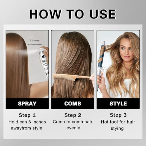 Qiufsse Heat Protectant Spray For HairDeep Nourishment And MoisturizingRepair And Gloss Boost Heat Protection Spray For HairProtector Termico De Calor Para El Cabello7.6Fl Oz