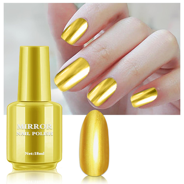 Qiufsse Silver Nail Polish Metallic Mirror Effect Chrome Nail Polish For Diy And Professional Nail Art (18Ml Silver)