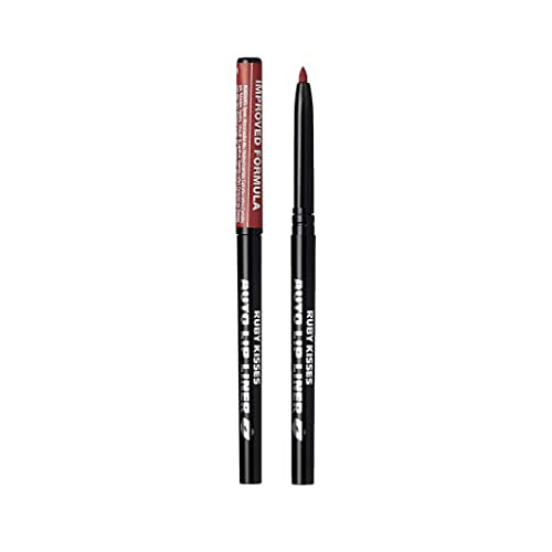 Ruby Kisses Auto Lip Liner Pencil (Plum 3 Pack) Long Lasting & Non-Fading Smooth Application Non-Feathering With Rich Pigmented Color No Sharpener Needed Ideal For Full Lips Look