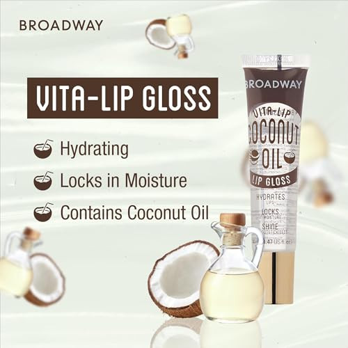 Ruby Kisses Broadway Vita-Lip Clear Lip Gloss (6 Pack Mint Rosehip Coconut Oil) Ultra-Hydrating & Soothing Formula With Vitamin Oils High-Shine Non-Sticky Finish Healing Lip Balm For Healthy Lips
